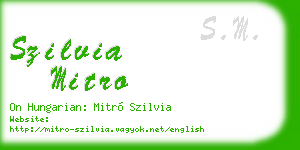 szilvia mitro business card